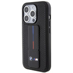 BMW Grip Stand odinis dėklas iPhone 15 Pro – juodas