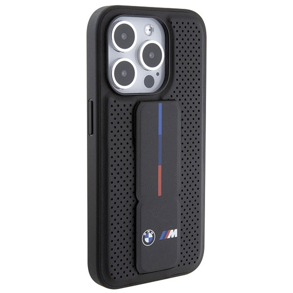 BMW Grip Stand odinis dėklas iPhone 15 Pro – juodas