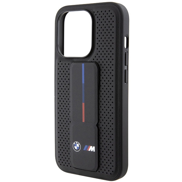 BMW Grip Stand odinis dėklas iPhone 15 Pro – juodas