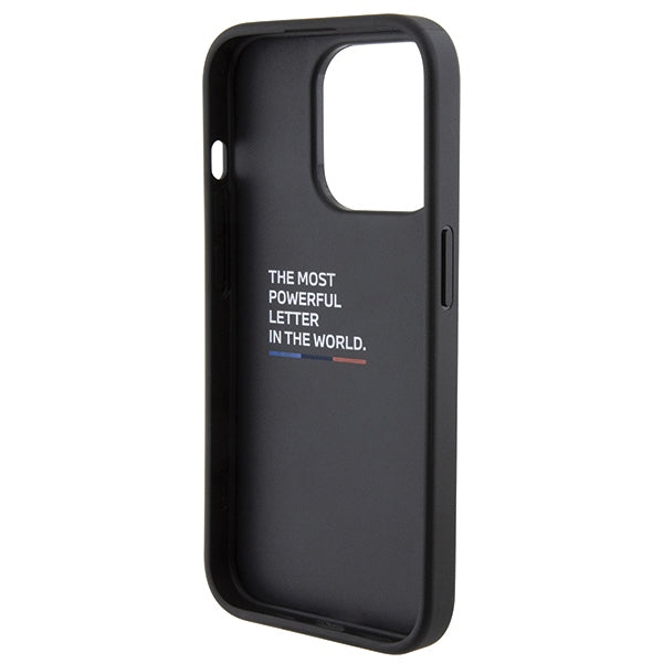 BMW Grip Stand odinis dėklas iPhone 15 Pro – juodas