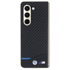 BMW Leather Carbon dėklas Samsung Galaxy Z Fold5 – juodas -- Samsung Galaxy Z Fold 5