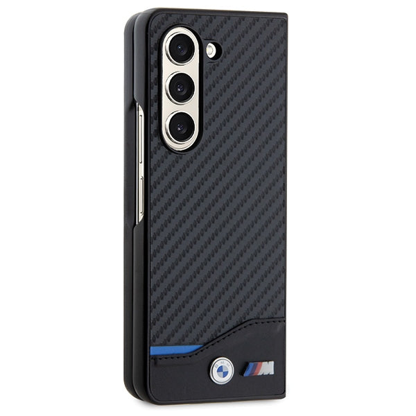 BMW Leather Carbon dėklas Samsung Galaxy Z Fold5 – juodas -- Samsung Galaxy Z Fold 5
