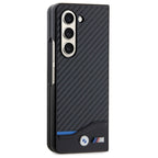 BMW Leather Carbon dėklas Samsung Galaxy Z Fold5 – juodas -- Samsung Galaxy Z Fold 5