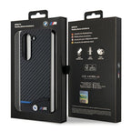 BMW Leather Carbon dėklas Samsung Galaxy Z Fold5 – juodas -- Samsung Galaxy Z Fold 5