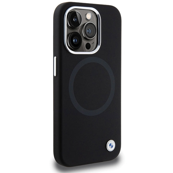 BMW MagSafe silikoninis dėklas iPhone 15 Pro – juodas