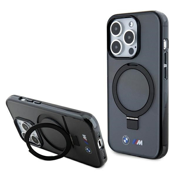 BMW MagSafe dėklas su stovu iPhone 15 Pro – juodas