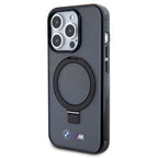 BMW MagSafe dėklas su stovu iPhone 15 Pro – juodas