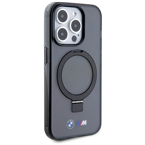BMW MagSafe dėklas su stovu iPhone 15 Pro – juodas