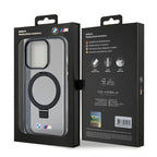 BMW MagSafe dėklas su stovu iPhone 15 Pro – juodas