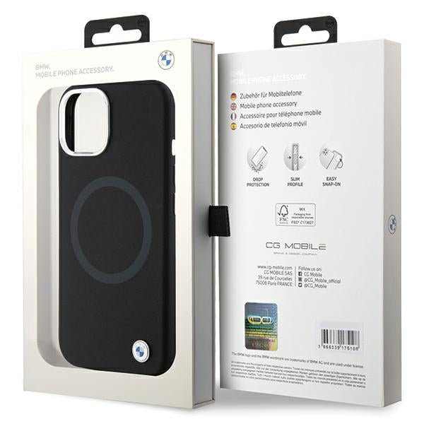 BMW silikoninis MagSafe dėklas iPhone 15 – juodas -- iPhone 15