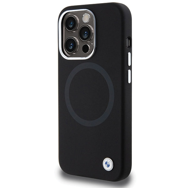BMW silikoninis MagSafe dėklas iPhone 15 Pro Max – juodas