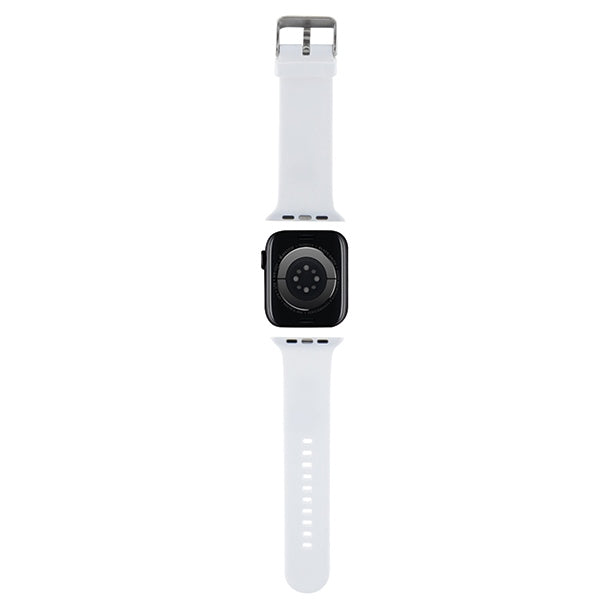 Karl Lagerfeld 3D guminis Choupette galvos dirželis, skirtas Apple Watch 42/44/45/49mm – baltas