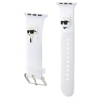 Karl Lagerfeld 3D guminis Karl&Choupette Heads dirželis Apple Watch 42/44/45/49mm - baltas