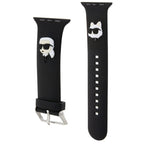 Karl Lagerfeld 3D guminis Karl&Choupette Heads dirželis Apple Watch 42/44/45/49mm - juodas