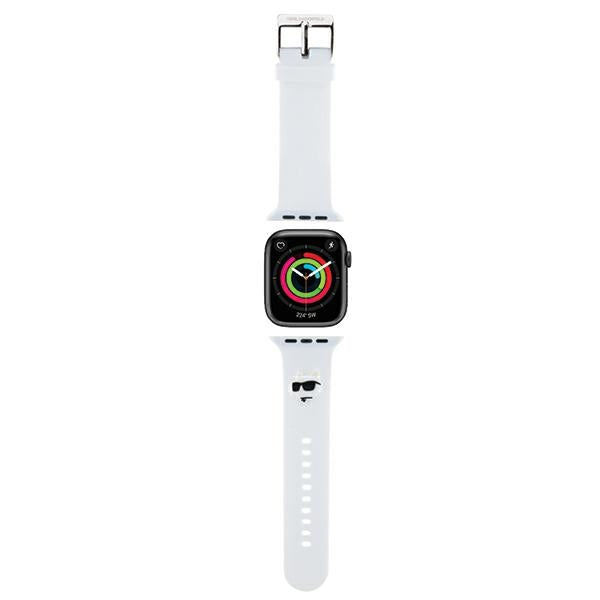 Karlo Lagerfeldo 3D guminis „Choupette“ galvučių dirželis „Apple Watch“ 38/40/41 mm – baltas