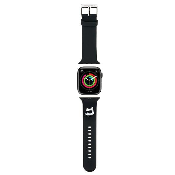 Karlo Lagerfeldo 3D guminis „Choupette“ galvučių dirželis „Apple Watch“ 38/40/41 mm – juodas