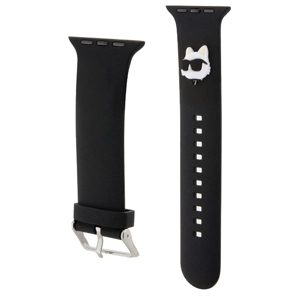 Karlo Lagerfeldo 3D guminis „Choupette“ galvučių dirželis „Apple Watch“ 38/40/41 mm – juodas