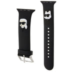 Karl Lagerfeld 3D guminis Karl&Choupette Heads dirželis Apple Watch 38/40/41mm - juodas