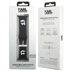 Karl Lagerfeld 3D guminis Karl&Choupette Heads dirželis Apple Watch 38/40/41mm - juodas