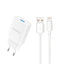 Dudao A4EU USB-A 2.1A sieninis įkroviklis - baltas + USB-A - Lightning laidas