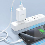 Dudao A4EU USB-A 2.1A sieninis įkroviklis - baltas + USB-A - Lightning laidas