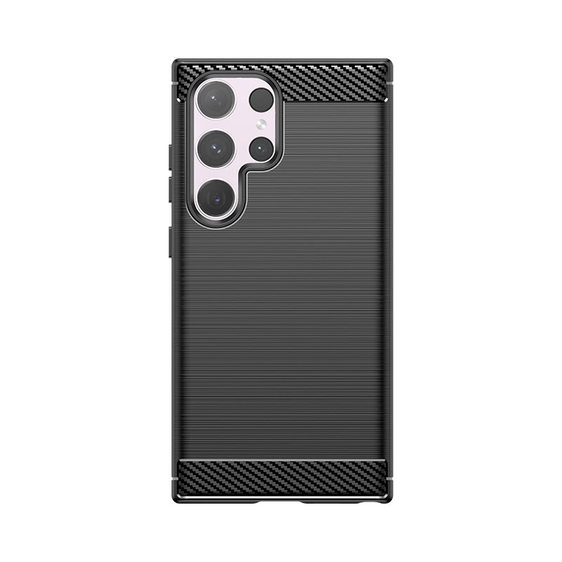 Carbon Case silikoninis dėklas Samsung Galaxy S24 Ultra – juodas -- Samsung Galaxy S24 Ultra
