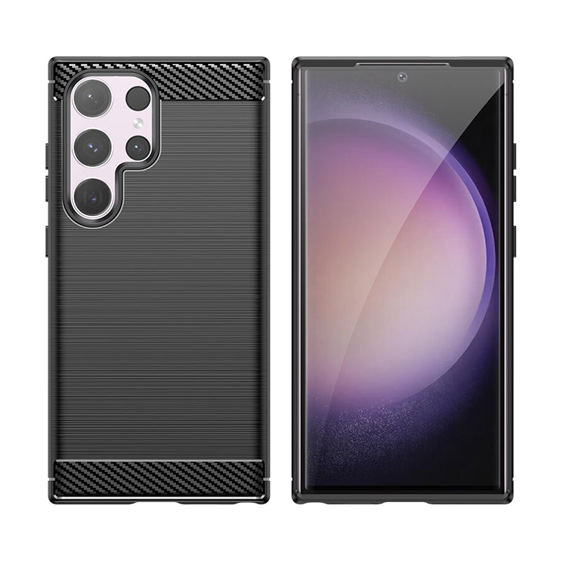 Carbon Case silikoninis dėklas Samsung Galaxy S24 Ultra – juodas -- Samsung Galaxy S24 Ultra