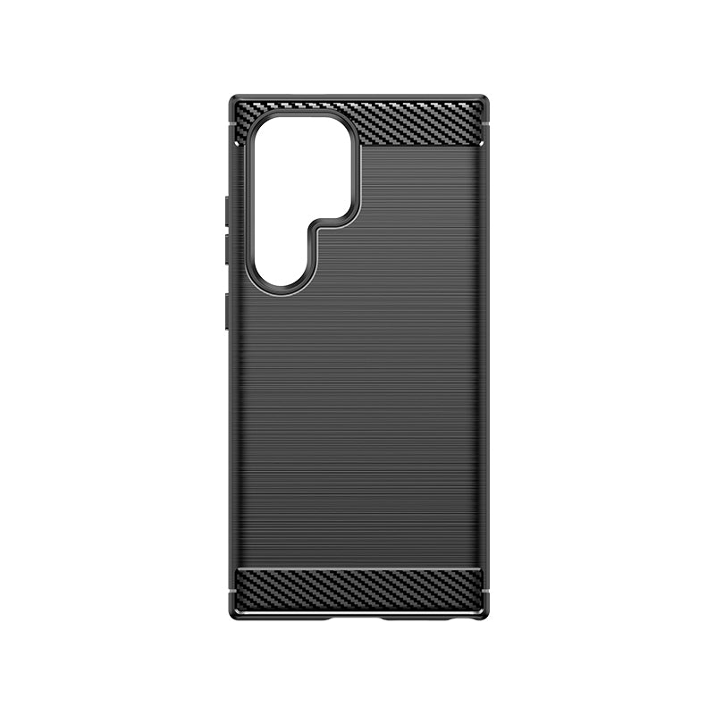 Carbon Case silikoninis dėklas Samsung Galaxy S24 Ultra – juodas -- Samsung Galaxy S24 Ultra