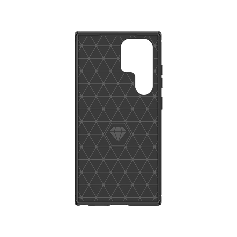 Carbon Case silikoninis dėklas Samsung Galaxy S24 Ultra – juodas -- Samsung Galaxy S24 Ultra