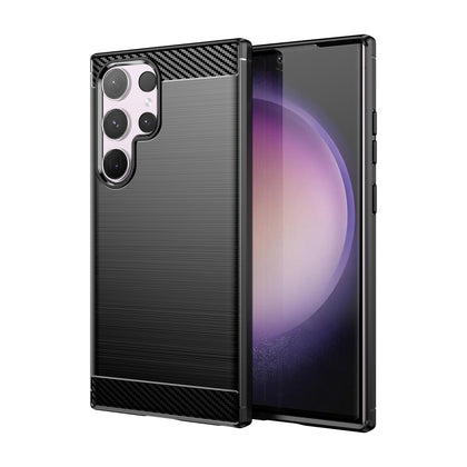 Carbon Case silikoninis dėklas Samsung Galaxy S24 Ultra – juodas -- Samsung Galaxy S24 Ultra