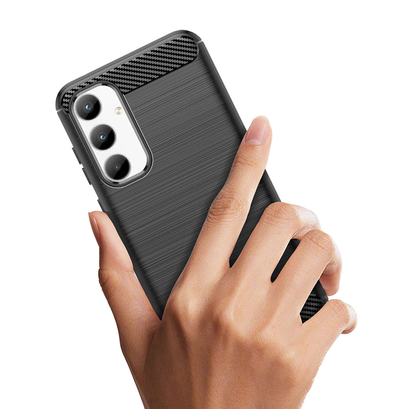 Karboninis TPU dėklas Samsung Galaxy A35 – juodas