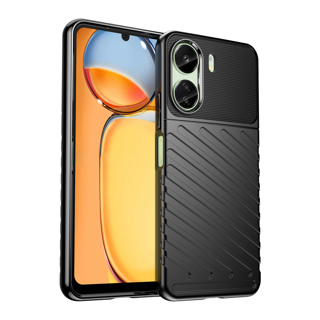 Thunder Case šarvuotas dėklas Xiaomi Redmi 13c – juodas -- Xiaomi Redmi 13C