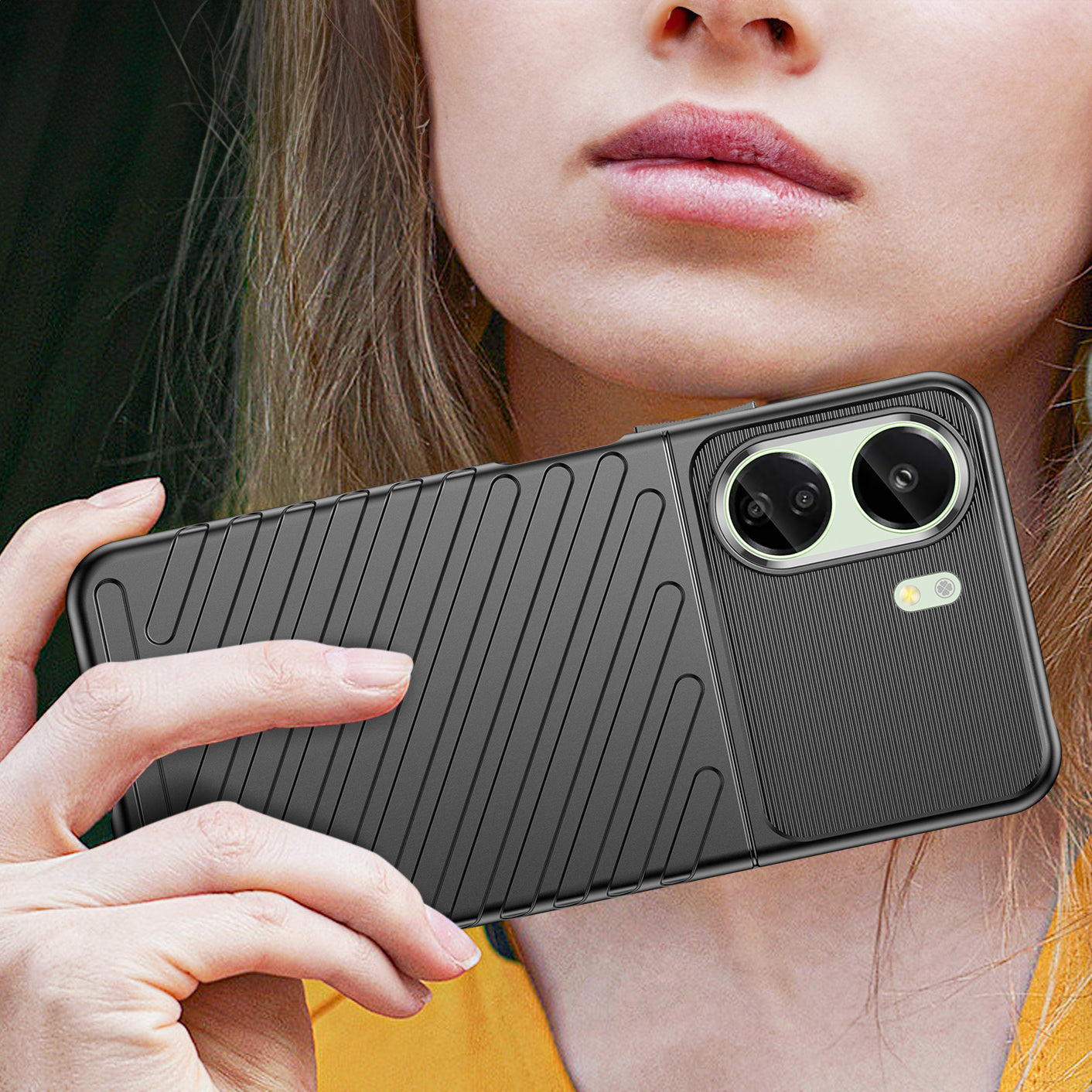 Thunder Case šarvuotas dėklas Xiaomi Redmi 13c – juodas -- Xiaomi Redmi 13C
