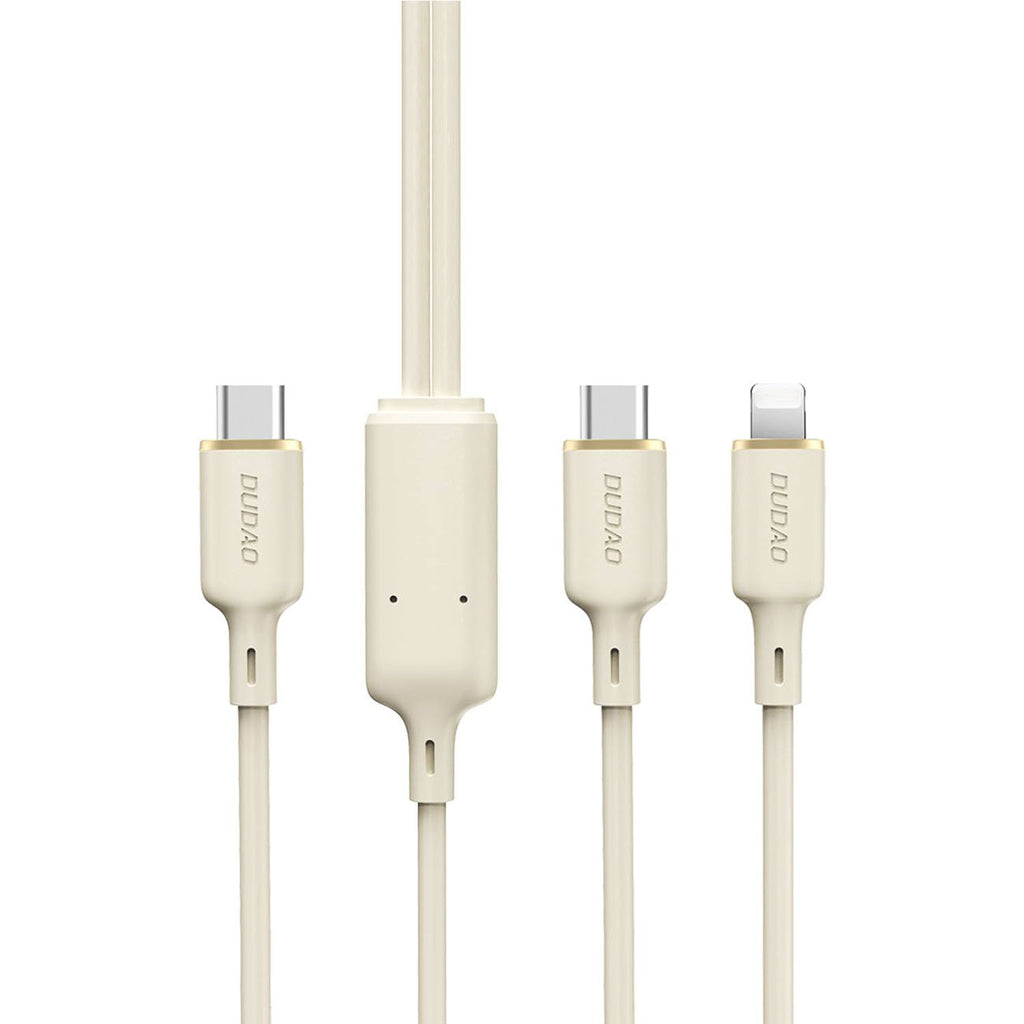 Dudao L7SF 2in1 laidas USB-C - USB-C / Lightning 100W 1.2m - smėlio