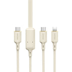 Dudao L7SF 2in1 laidas USB-C - USB-C / Lightning 100W 1.2m - smėlio