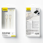 Dudao L7SF 2in1 laidas USB-C - USB-C / Lightning 100W 1.2m - smėlio