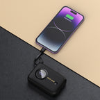 Dudao Išorinė baterija K14 10000mAh su USB-C / Lightning laidais - juodas