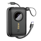 Dudao Išorinė baterija K14 10000mAh su USB-C / Lightning laidais - juodas