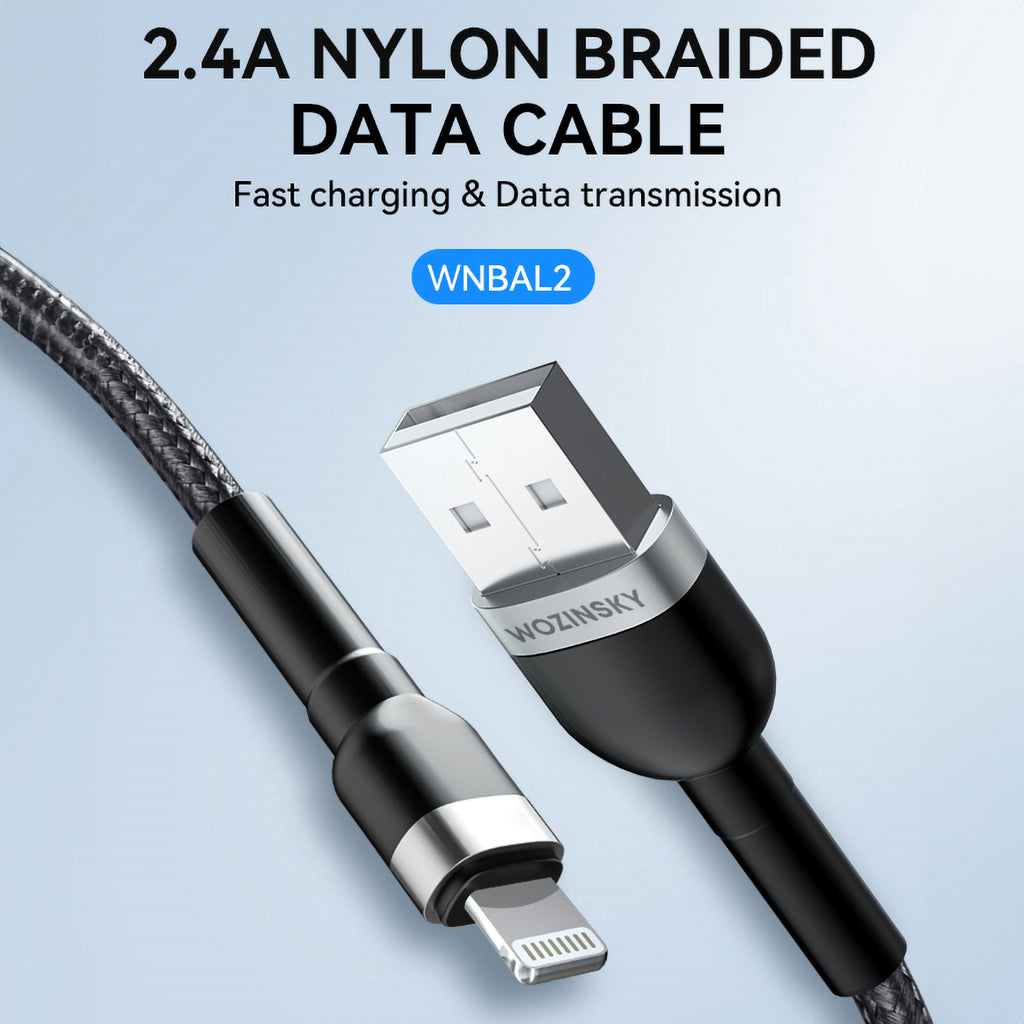 Wozinsky laidas WNBAL2 USB-A / Lightning 2.4A 2 m juodas