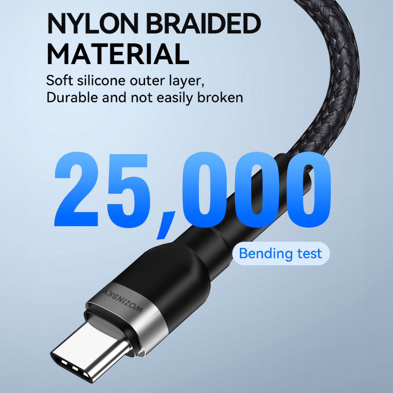 Wozinsky laidas WNBAC1 USB-A / USB-C 2.4A 1 m juodas