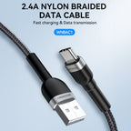 Wozinsky laidas WNBAC1 USB-A / USB-C 2.4A 1 m juodas