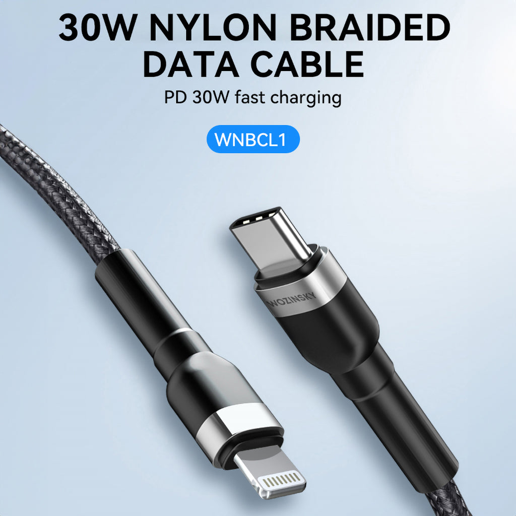 Wozinsky laidas WNBCL1 Lightning / USB-C PD 30W 1 m juodas