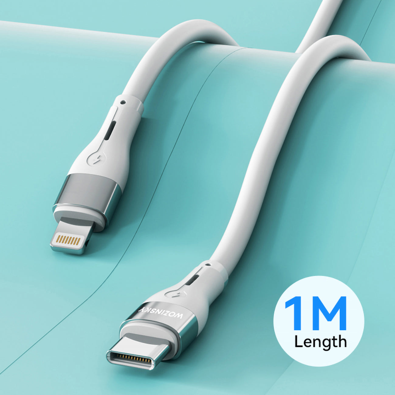 Wozinsky laidas WSTCL1 Lightning / USB-C PD 27W 1 m baltas