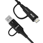 Wozinsky laidas WNBAA 4in1 2x USB-C 1x USB-A 1x Lightning 60W 1 m juodas