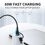 Wozinsky laidas WNBAA 4in1 2x USB-C 1x USB-A 1x Lightning 60W 1 m juodas
