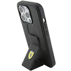 Ferrari Grip Stand dėklas iPhone 15 Pro Max – juodas