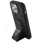 Guess Grip Stand 4G dėklas iPhone 15 Pro – juodas -- iPhone 15 Pro