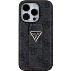 Guess Grip Stand 4G dėklas iPhone 15 Pro – juodas -- iPhone 15 Pro