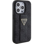 Guess Grip Stand 4G dėklas iPhone 15 Pro – juodas -- iPhone 15 Pro
