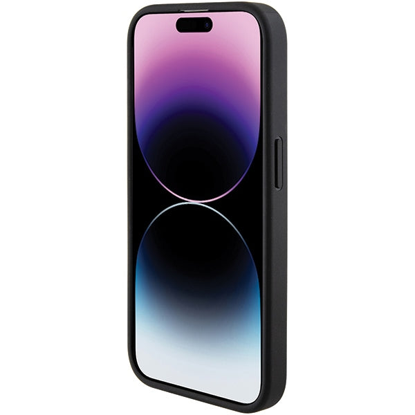Guess Grip Stand 4G dėklas iPhone 15 Pro – juodas -- iPhone 15 Pro